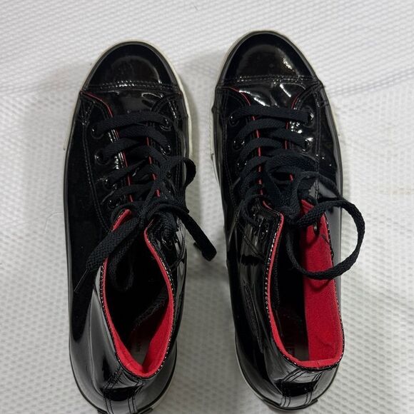 Converse Patent Leather Black and Red High-Top Sneakers Mens 10 Womens 12 Unisex main image 10